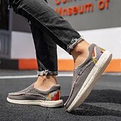 お買い得  メンズ・スリッポン＆ローファー-メンズブルー織りスリッポンシューズテクスチャードファブリックアッパーとソフトアウトソールで、普段使いや運転、ゆったりとした夏のスタイルに最適です。