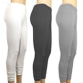 olcso Sima leggings-Női Nadrágok Leggingek Utcai sikk Alkalmi Teljes hossz Természetes Sima Rugalmas derék kellemes Szabadtéri Kényelmes Szabadtéri Sportruházat Szabadság Bíborvörös Stétszürke Kék tó Bor Ősz Normál