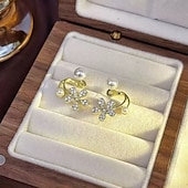 economico Orecchini-Per donna Orecchini a perno Tropicale Gioia Trifoglio Tropicale Elegante Orecchini Gioielli Oro Per Feste