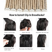 economico Capelli all&#039;uncinetto-Extension per capelli dreadlock con clip, 4 pezzi, extension sintetiche da 24 pollici, da castano chiaro a biondo, lunghe, naturali, morbide, sottili, 0,6 cm di larghezza, dreadlocks per donne