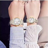 abordables Relojes de Cuarzo-Este es un elegante reloj para parejas con dos diales digitales redondos y correas de acero inoxidable con una pantalla de fecha luminosa resistente al agua ipx7 de lunes a domingo. Es un regalo ideal