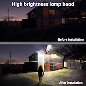 cheap Outdoor Wall Lights-100/200led Solar Street Light IP65 Waterproof Solar Outdoor Motion Sensor Lights Solar Wall Light with Remote for Garden Yard  1PC