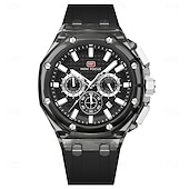 halpa Kvartsikellot-MINI FOCUS Miesten Kvartsikello ylellinen suuri kellotaulu liiketoimintakello luminoiva kalenteri päivämäärä viikko vedenkestävä silikonigelipohjainen kello