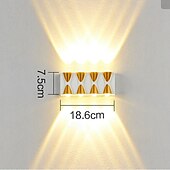 economico applique da esterno-Lampada da parete a LED per esterni 10W, illuminazione up/down, per interni, 4/6/8/10 teste, curva, impermeabile, IP65, lampada da camera da letto moderna, luce bianca calda, AC85-265V