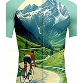 abordables Maillots pour hommes-Homme Maillot de cyclisme Manche Courte Cyclisme Maillot Top avec 3 poches arrière Résistant aux UV Séchage Rapide Fermeture Éclair Frontale Bandes réfléchissantes Vert Des sports Vêtement Tenue