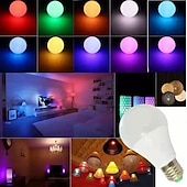 cheap Home Appliances-LED Lamp Dimmable Multicolour RGB Light Bulb 2000 mah Rechargeable Bulb A65 Light Smart Remote Control Home Decor Outdoor Activities and Camping