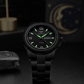 economico Orologi al quarzo-Elegante orologio da polso da uomo al quarzo con bracciale in acciaio inossidabile, resistente all&#039;acqua IPX7, con display luminoso per data e giorno, sportivo, versatile e alla moda.