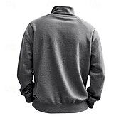 abordables Sudaderas Básicas_-Hombre Sudadera Sudadera con un cuarto de cremallera Albaricoque Negro Blanco Vino Rojo Media cremallera Plano Deporte Diario Festivos Poliéster Ropa de calle Básico Casual Primavera Otoño Ropa