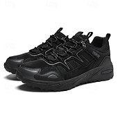 abordables Baskets-Homme Chaussures Décontractées Chaussures de randonnée Marche Occasionnel Cuir PU Maille Confortable Antidérapant Respirant À lacets Noir Jaune Vert Été Printemps