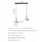 abordables Luces de isla-Lámpara colgante de mármol translúcido de alta gama, ideal para dormitorio, sala de estar. &amp;comedor