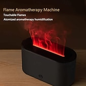 billige nattbordslampe-ny skrivebords regnbue simulert flamme aromaterapimaskin hjem hotell usb luftfukter aromaterapimaskin