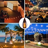 cheap Solar String Lights-1 Pc 15 Leds Outdoor Waterproof Solar Flashing Flame Lantern String Garden Courtyard Camping Christmas Halloween Wedding Atmosphere Decoration Lighting