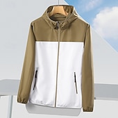 cheap Running Jackets-Unisex Running Jacket  Windbreaker Outdoor Jacket Pocket Full Zip Long Sleeve Outerwear Athletic Sun Protection Breathable Quick Dry Lightweight Tennis Golf Running Sportswear Activewear Color Block