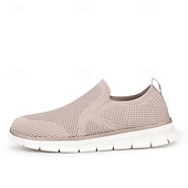 economico Sneakers da uomo-scarpe slip-on da uomo in similpelle beige con inserti in mesh – scarpe comode, leggere e traspiranti per l&#039;uso quotidiano, i viaggi e le attività rilassanti del fine settimana