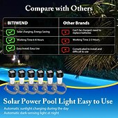 baratos Luzes Subaquáticas-10 peças de luzes solares para piscina rgb que mudam de cor, luzes solares para cerca, luzes noturnas para piscina, para festas de verão, piscina, jardim, iluminação e decoração