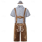 abordables Hombres-Oktoberfest Lederhosen Camisas Sombrero alpino bávaro Alemán alpino prados Hombre Fiesta Festival de Cerveza Paño de estilo tradicional