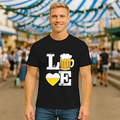 tanie Koszulki-Oktoberfest Jeleń Niedźwiedź Koszulkowy Koszulka Lederhosen Match bawarski Monachium Niemiecki Graficzny Na Dla par Męskie Damskie Dla dorosłych Karnawał Piwo Oktoberfest Tłoczenie na gorąco Impreza
