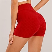 economico Leggings semplici-Per donna Shorts Leggings Streetwear Casual Corto Vita Alta Semplice Elastico in vita Jacquard Traspirabilità Elasticizzato Vacanza Streetwear Abbigliamento quotidiano Nero Bianco Giallo Rosso Estate