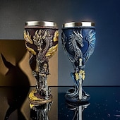 Недорогие Кружки и чашки-Средневековый винный бокал в форме драконьего меча, бокал для красного вина с ножкой в виде 3D-дракона и подкладкой из нержавеющей стали, фантазийная барная посуда в подарок для мужчин и женщин