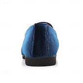 お買い得  ローファー-刺繍入りの紋章が入ったメンズ バーガンディ ベルベット ローファー - 結婚式、宴会、お祝いの席にぴったりのスリッポン パーティー ドレスシューズ