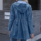 preiswerte Wasserdichte Jacken-Damen Wanderjacke Regenjacke Regenmantel Außen Wasserdicht Winddicht Wanderoutfits Wanderbekleidung Frühling Herbst Oberteil Baumwolle Camping / Wandern / Höhlenforschung Laufen Einfarbig Dunkelgrau