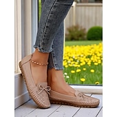 economico Slip-ons e mocassini da donna-mocassini da guida pieghevoli da donna: mocassini in morbida pelle con suole flessibili per il relax in giardino, il relax in veranda e l&#039;uso quotidiano