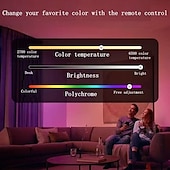 cheap Home Appliances-LED Lamp Dimmable Multicolour RGB Light Bulb 2000 mah Rechargeable Bulb A65 Light Smart Remote Control Home Decor Outdoor Activities and Camping
