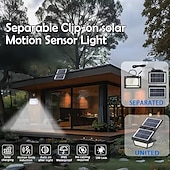 abordables Appliques d&#039;extérieur-Lampe solaire d&#039;extérieur 190 LED avec détecteur de mouvement, 3 modes d&#039;éclairage, à clipser, double panneau solaire, éclairage de sécurité pour jardin, 1 pièce