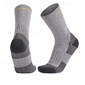 abordables Calcetines deportivos-1 Par Hombre Mujer calcetines de lana merino Calcetines para correr Mantiene abrigado Transpirable Anti ampollas Grueso Al aire libre tripulación media Retazos Lana Merina Gris oscuro Negro Azul