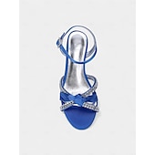 baratos cocktail-sandálias femininas de cetim verde com salto anabela - sapatos sociais com nó de strass e tira no tornozelo para banquetes e coquetéis elegantes
