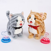 cheap Stuffed Animals-Remote Control Robot Cat Electronic Plush Cat Toy Interactive Toys Walks Singing Stuffed Animal Gift for Girl and Boy Age 3-6 Year Old