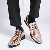 abordables Officiel-Chaussures à lacets en cuir verni vert pour hommes – chaussures habillées brillantes avec une finition polie, idéales pour les mariages et les soirées