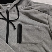 abordables pulls molletonnés-Homme Sweat à capuche zippé Sweat-shirt zippé Sweat à capuche en polaire Noir Rouge bleu marine Gris À capuche Uni Zip Up Poche Avant Sport &amp; Loisir Occasionnel Quotidien Streetwear Frais Vêtements
