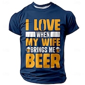 billiga Roliga T-shirts för män-Oktoberfest Herr Öl T-shirt Kortärmad T-shirt 3D-tryck Rund hals Skjorta Mode drivna Dagligen Fest Gata Ledigt Svart Blå Grön Sommar Vår Alla årstider Kläder S M L XL XXL XXXL