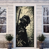 billige Dørdeksler-Dørdekorasjoner Samurai Dørdeksler Dørvev Dørgardin Dekorativ Bakgrunn Innendørs/Utendørs Dørbanner Frontdør Gårdshus