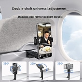 abordables Soporte para móvil-Imprescindibles para viajar en avión: soporte universal para teléfono manos libres para volar con rotación de 360 grados, accesorio imprescindible para viajar en avión, soporte para teléfono para