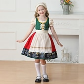 abordables Niños-Víspera de Todos los Santos Oktoberfest Vestidos Falda acampanada Mucama bávaro Munich prados Chica Carnaval Festival de Cerveza Paño de estilo tradicional