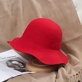 economico Cappelli-Cappelli da pescatore da donna in maglia di cashmere, cappello da pescatore pieghevole, caldo, autunno e inverno, colore unico