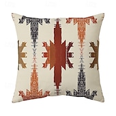 cheap Vintage Style-Geometric Western Vintage Decorative Toss Pillows Cover 1PC Soft Square Couch Cushion Case Pillowcase for Bedroom Livingroom Sofa Chair