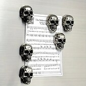 billige Halloween Kithen-6 stk. Halloween-skjelettmagneter i rustfritt stål til kjøleskap, kule søte gotiske dekorative magneter for voksne, gutter, kjøkken, kontor, tavler, skap