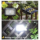 abordables Appliques d&#039;extérieur-Lampe solaire d&#039;extérieur 190 LED avec détecteur de mouvement, 3 modes d&#039;éclairage, à clipser, double panneau solaire, éclairage de sécurité pour jardin, 1 pièce