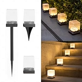 abordables Éclairage au sol-Lampe solaire multifonctionnelle alimentée par piquet de jardin, lampe d&#039;extérieur étanche et économe en énergie avec détecteur de mouvement pour balcon &amp;décoration de terrasse 1 pièce