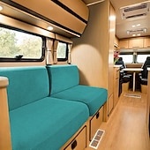 abordables Funda de sofá-Fundas de cojín para comedor de RV, de terciopelo elástico, para RV - Fundas elásticas para asientos de sofá para caravanas - Cómodas y duraderas para acampar y muebles de RV