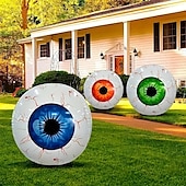 voordelige Halloween-Set van opblaasbare Halloween-oogballen in 4D, eng ontwerp, tuindecoratie in klassieke stijl, op de grond gemonteerde buitenrekwisieten, themafeestdecoraties, geen elektriciteit nodig - 22 inch