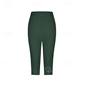 economico -Per donna Pantaloni capri Leggings Casual Athleisure Lunghezza al polpaccio Vita Alta Semplice Elastico in vita Foratura a caldo Traspirabilità Elasticizzato Vacanza Streetwear Abbigliamento