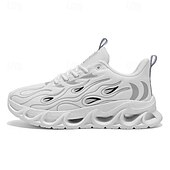 billige Sneakers til herrer-Røde løpesko for menn med flammedetaljer, overdel i høy ytelse og støtdempende såle, perfekt for trening, sportsbegivenheter og en aktiv livsstil