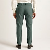baratos Calças Elite Masculinas-Homens Calças Côr Sólida Comprimento do joelho O negócio Estilo Clássico Casual Preto Branco Sem Elasticidade