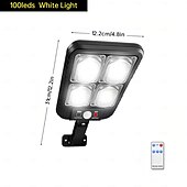 cheap Outdoor Wall Lights-100/200led Solar Street Light IP65 Waterproof Solar Outdoor Motion Sensor Lights Solar Wall Light with Remote for Garden Yard  1PC