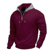 billige grunnleggende hettegensere for menn-Herre Hattetrøje Hettegenser med glidelås Aprikos Svart Hvit Vin Rød Med hette عادي Sport &amp; Utendørs Daglig Ferie Polyester Gatemote Grunnleggende Fritid Vinter Høst Klær Gensere Gensere Langermet