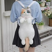 Недорогие Мягкие и плюшевые игрушки-рюкзак с мягкими игрушками - милый плюшевый рюкзак для кошек, сделанный вручную, реалистичный рюкзак в форме кошки, идея для дней рождения, годовщин, обычных дней, большая сумка в виде тряпичной куклы
